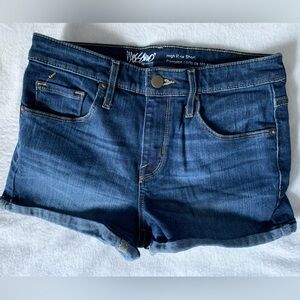 Stretchy high rise jean shorts